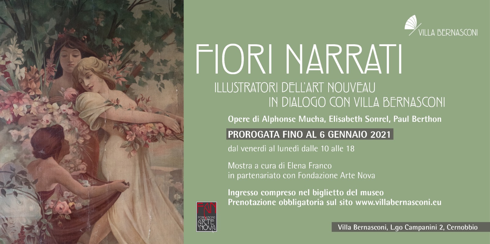 FIORI NARRATI. ILLUSTRATORI DELL’ART NOUVEAU IN DIALOGO CON VILLA BERNASCONI – PROROGA