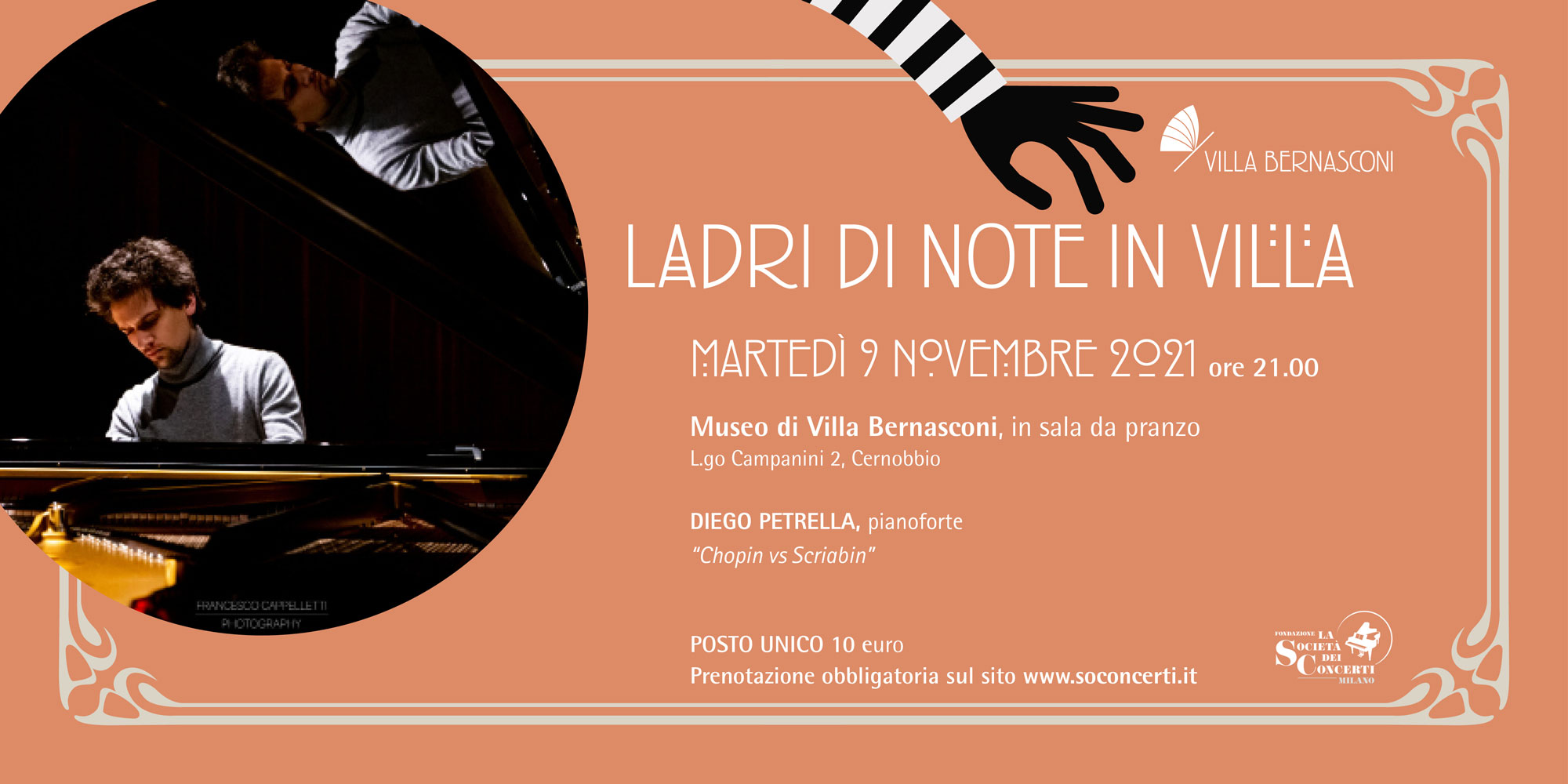 IL GIOVANE TALENTO, DIEGO PETRELLA, AL PIANOFORTE PER LADRI DI NOTE